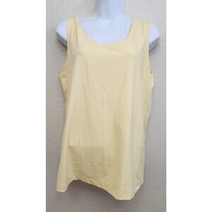 Chico's Yellow Round Neck Sleeveless Top 3 XL Lightweight Soft Stretch